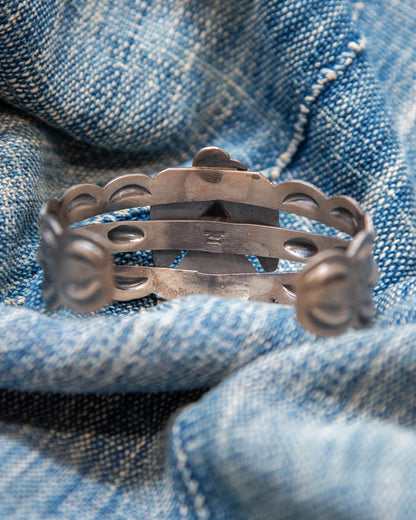 NAVAJO THUNDER BIRD SILVER BANGLE by TIM YAZZIE