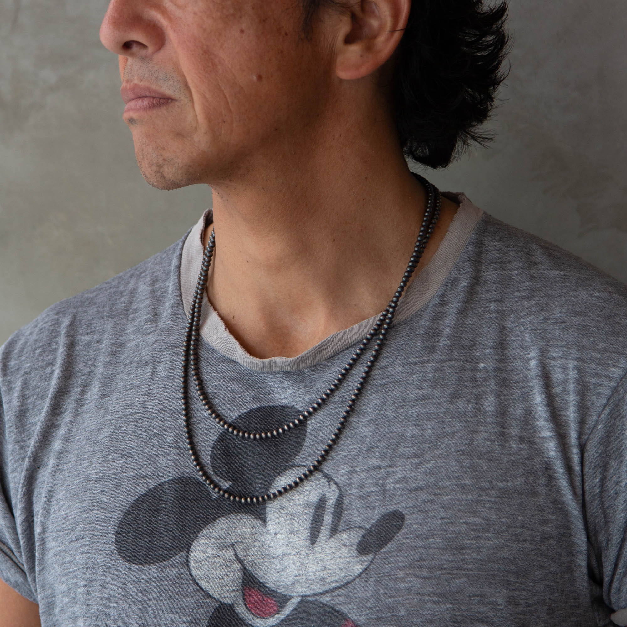 NAVAJO PERL SILVER LONG NECKLACE – WANDERER