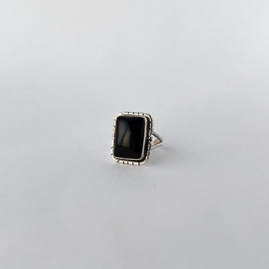 NAVAJO ONYX RING by ELI SKEETS