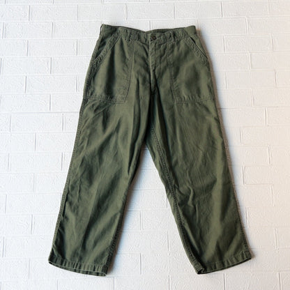 US ARMY COTTON SATEEN BAKER PANTS 1960'S VINTAGE(OG107)