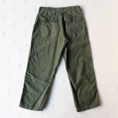 US ARMY COTTON SATEEN BAKER PANTS 1960'S VINTAGE(OG107)