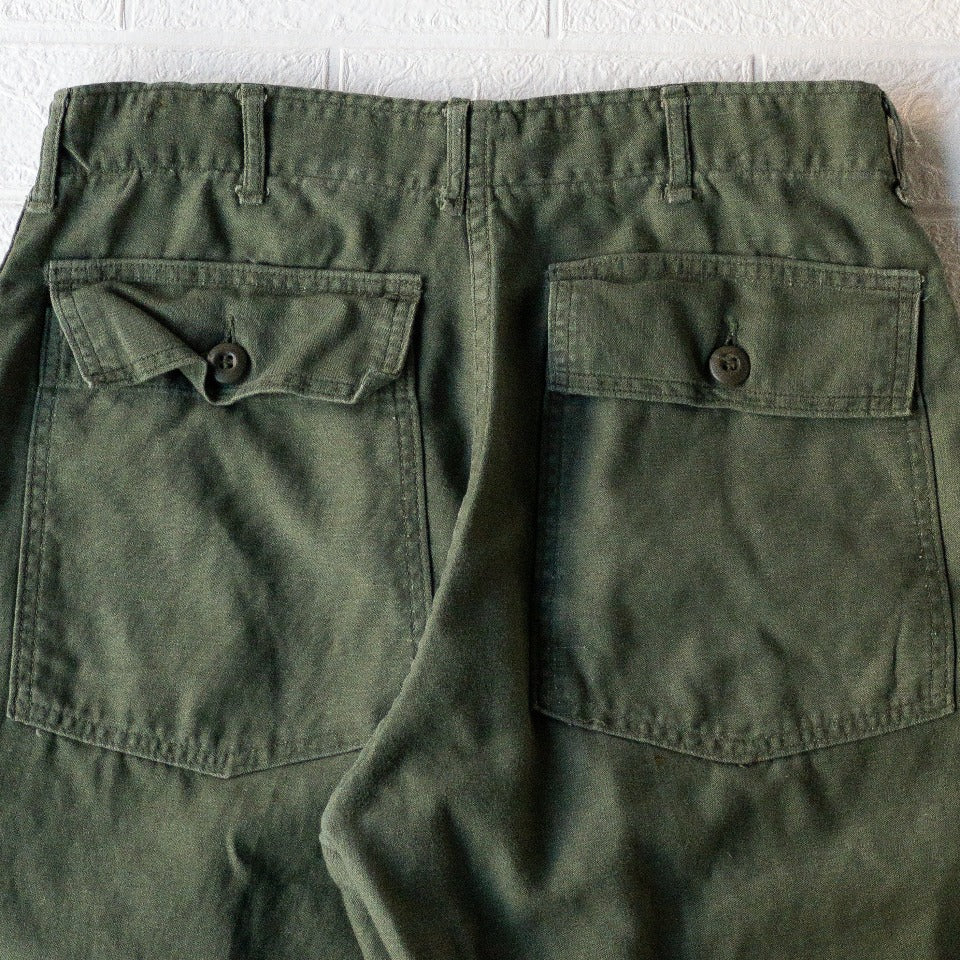 US ARMY COTTON SATEEN BAKER PANTS 1960'S VINTAGE(OG107)