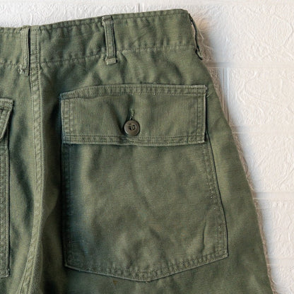 US ARMY COTTON SATEEN BAKER PANTS 1960'S VINTAGE(OG107)