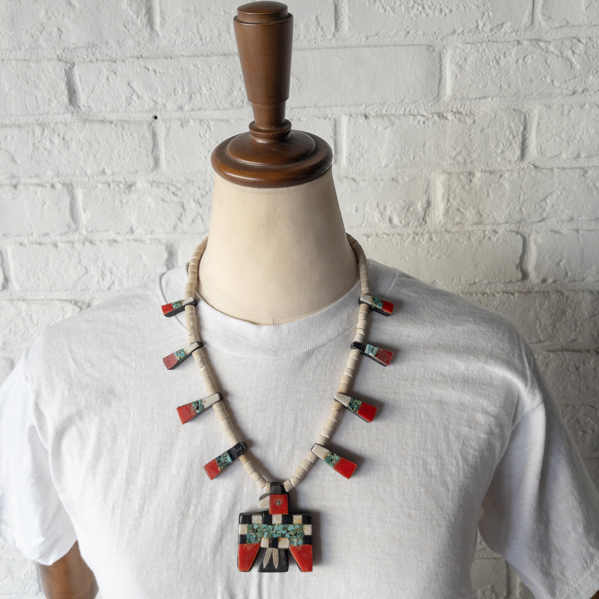 SANTO DOMINGO BATTERY BIRD NECKLACES THUNDERBIRD 1930