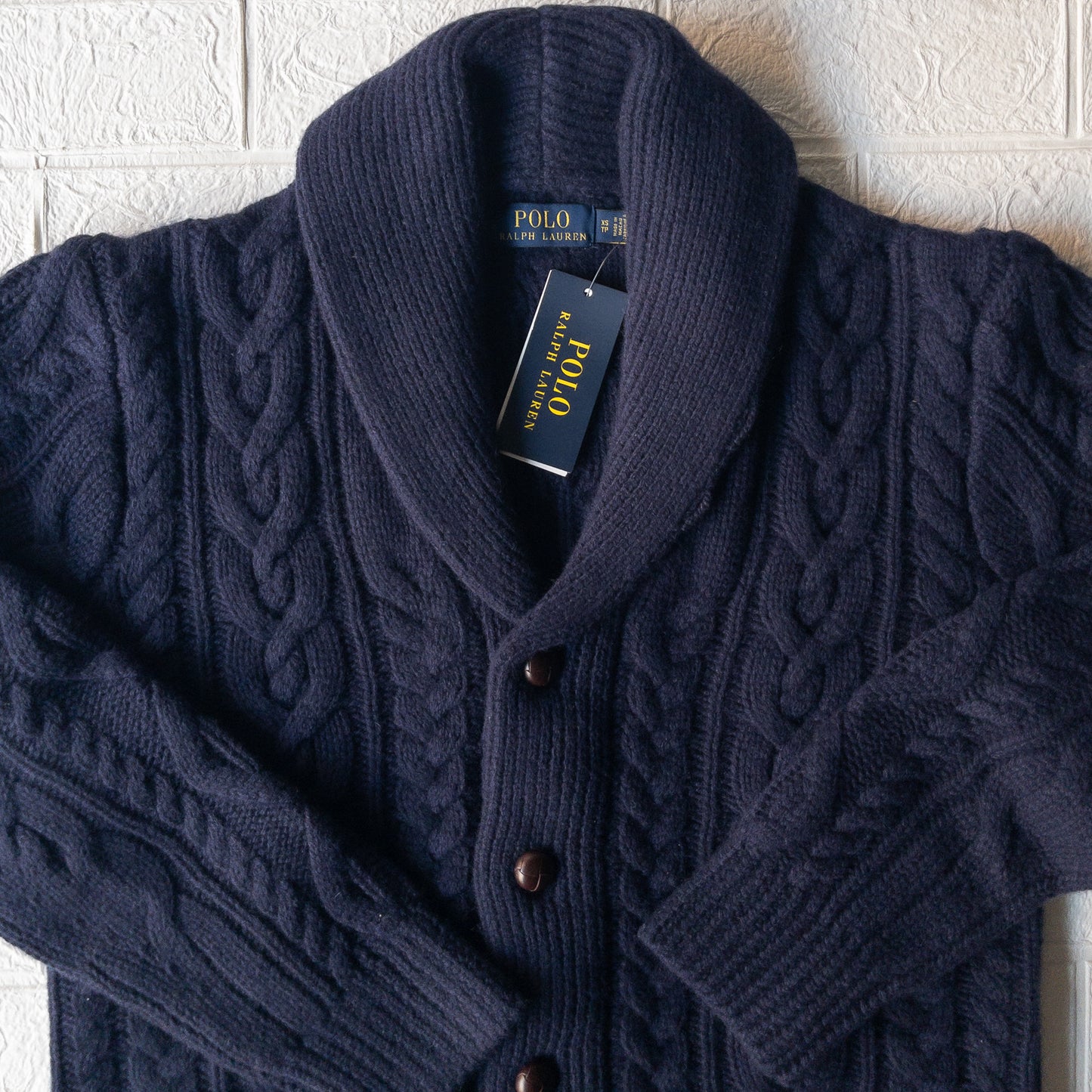 POLO RALPH LAUREN SHAWL CABLE CARDIGAN