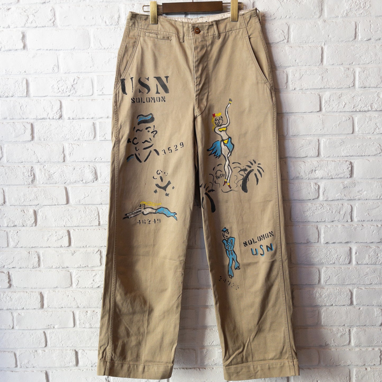 SHANANAMIL GYPSY USN PINUP HAND DRAWN CHINO PANTS VINTAGE VAR.1