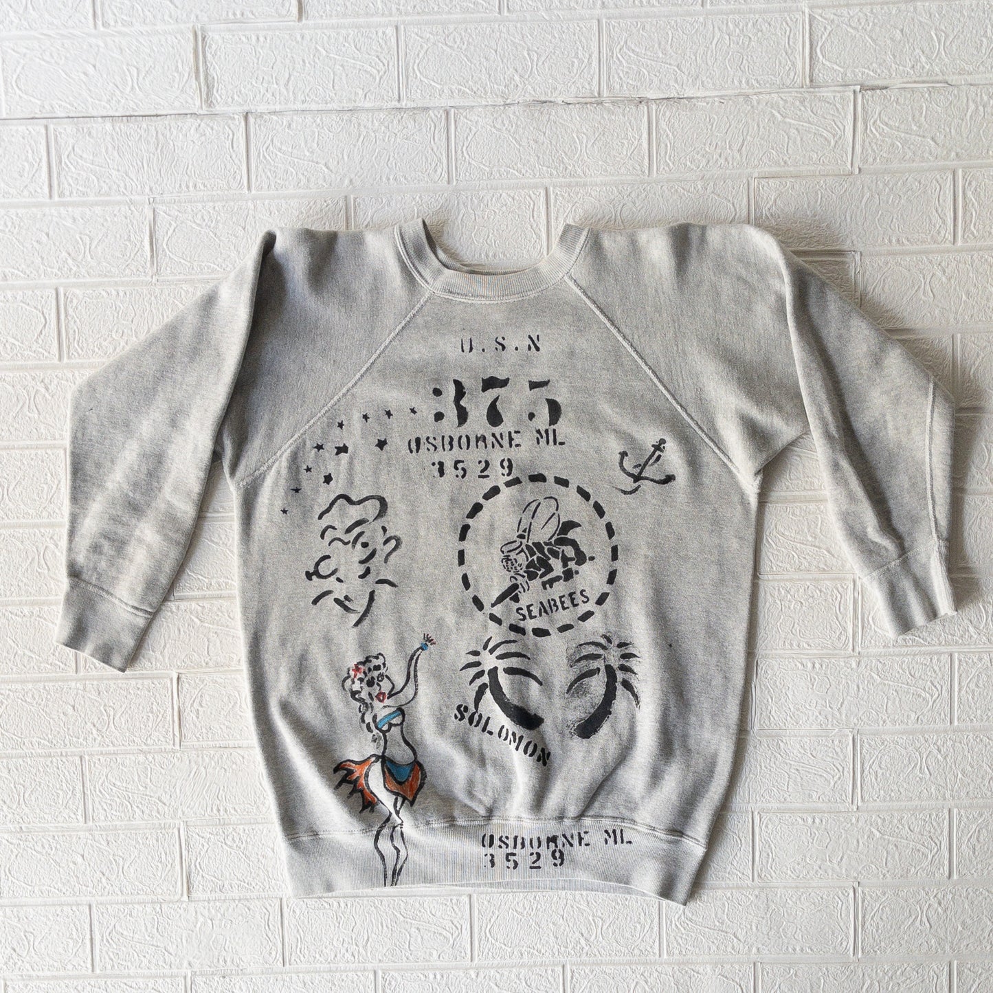 SHANANAMIL GYPSY USN PINUP HAND DRAWN VINTAGE SWEAT SHIRTS LIMITED EDITION 004