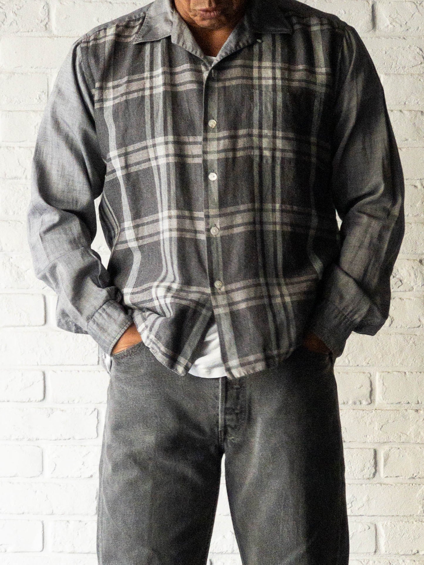 BLUMINGDALE'S BLACK CHECK SHIRTS 60'S VINTAGE