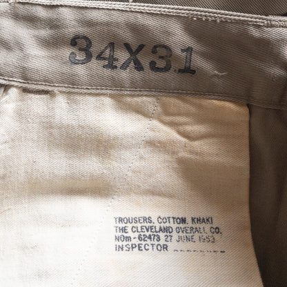 US ARMY M51 LIGHT WEIGHT CHINO TROUSERS PANTS 52'S DEAD STOCK var.3