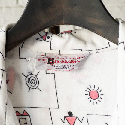 AMERICAN NATIVE PATERN RAYON SHORTSLEEVE SHIRTS 1950'S VINTAGE