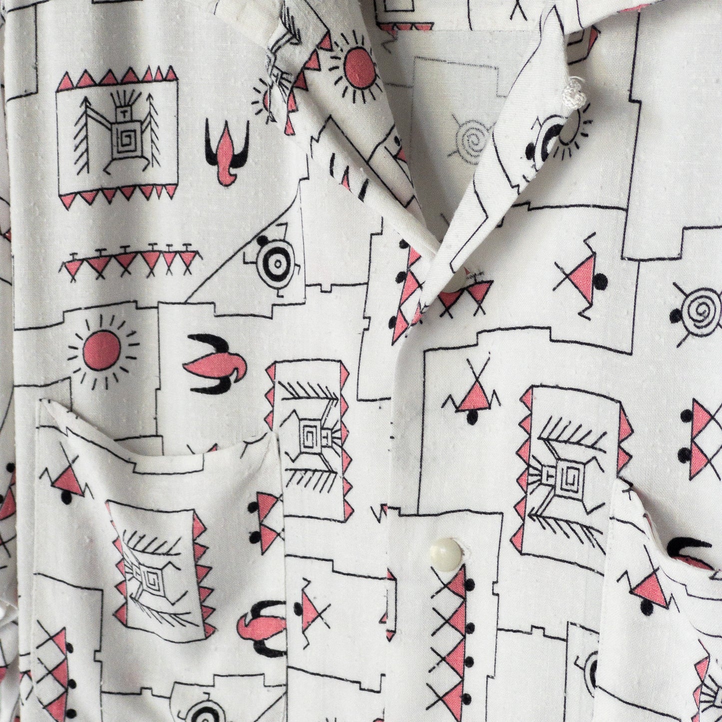 AMERICAN NATIVE PATERN RAYON SHORTSLEEVE SHIRTS 1950'S VINTAGE