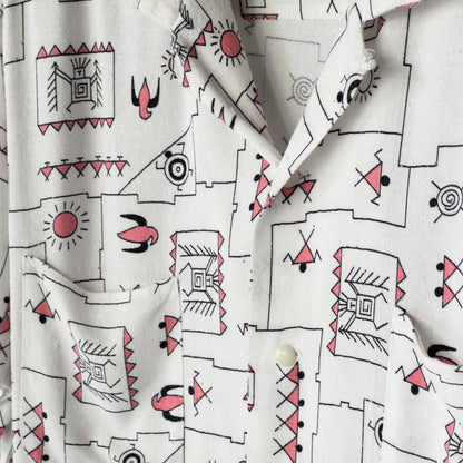 AMERICAN NATIVE PATERN RAYON SHORTSLEEVE SHIRTS 1950'S VINTAGE