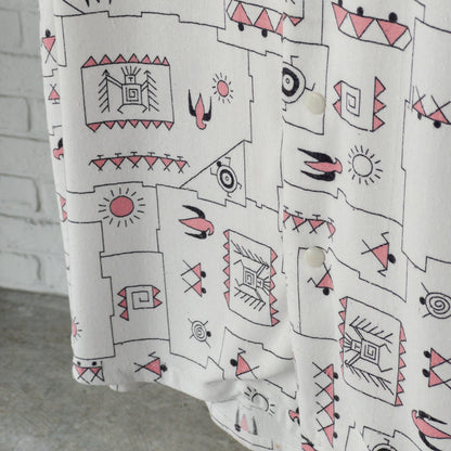 AMERICAN NATIVE PATERN RAYON SHORTSLEEVE SHIRTS 1950'S VINTAGE