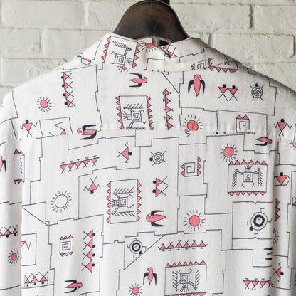 AMERICAN NATIVE PATERN RAYON SHORTSLEEVE SHIRTS 1950'S VINTAGE