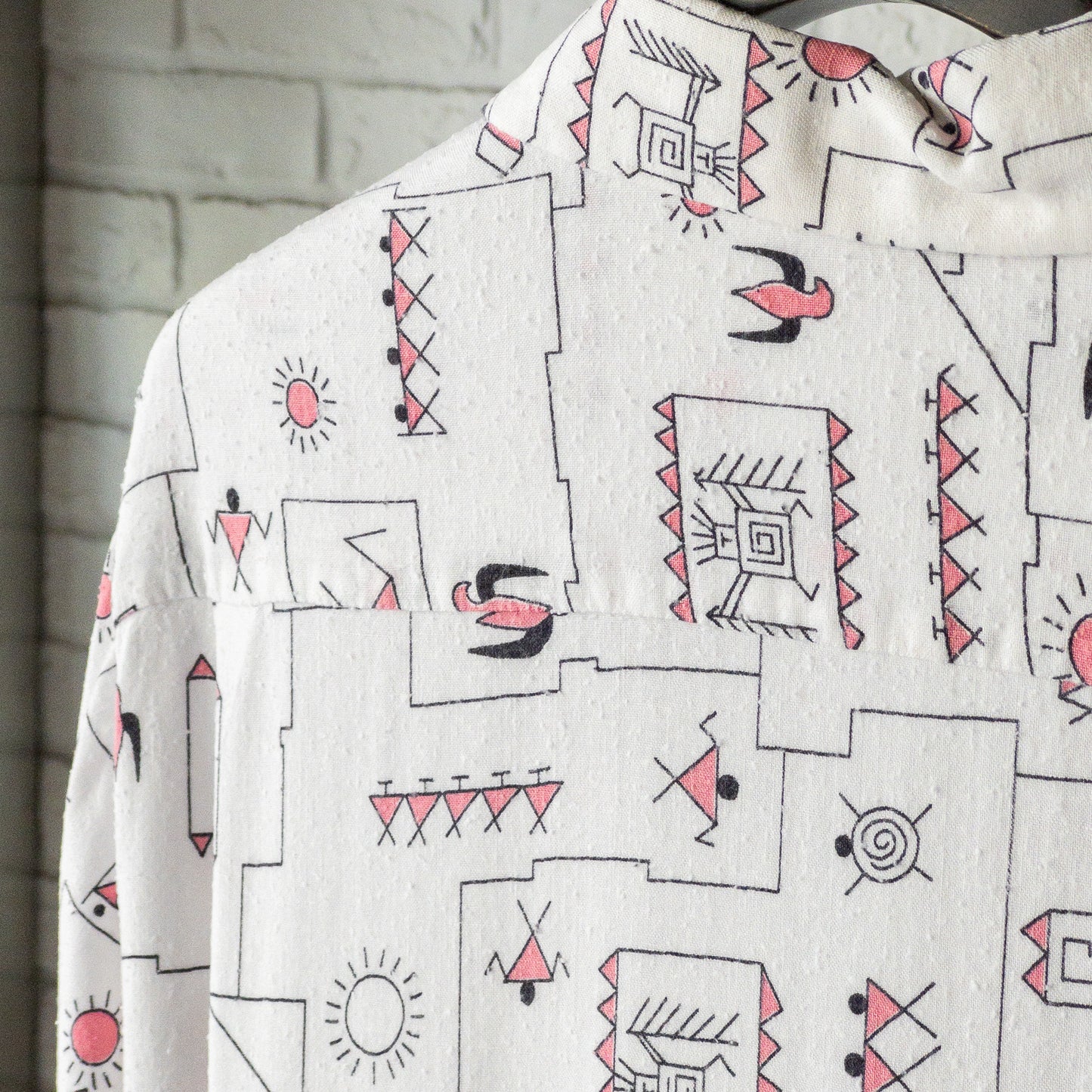 AMERICAN NATIVE PATERN RAYON SHORTSLEEVE SHIRTS 1950'S VINTAGE