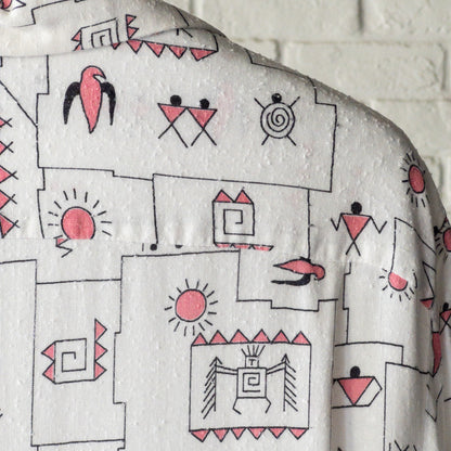 AMERICAN NATIVE PATERN RAYON SHORTSLEEVE SHIRTS 1950'S VINTAGE