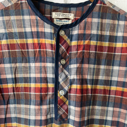 TOWNCRAFT PENNEYS HENRY NECK PETTERN MADRAS SHIRTS 60'S VINTAGE
