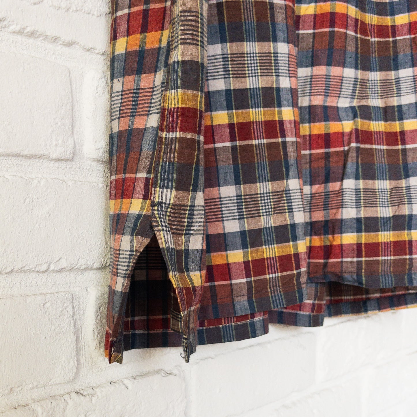 TOWNCRAFT PENNEYS HENRY NECK PETTERN MADRAS SHIRTS 60'S VINTAGE