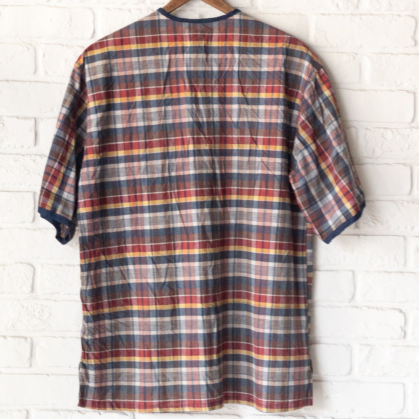 TOWNCRAFT PENNEYS HENRY NECK PETTERN MADRAS SHIRTS 60'S VINTAGE