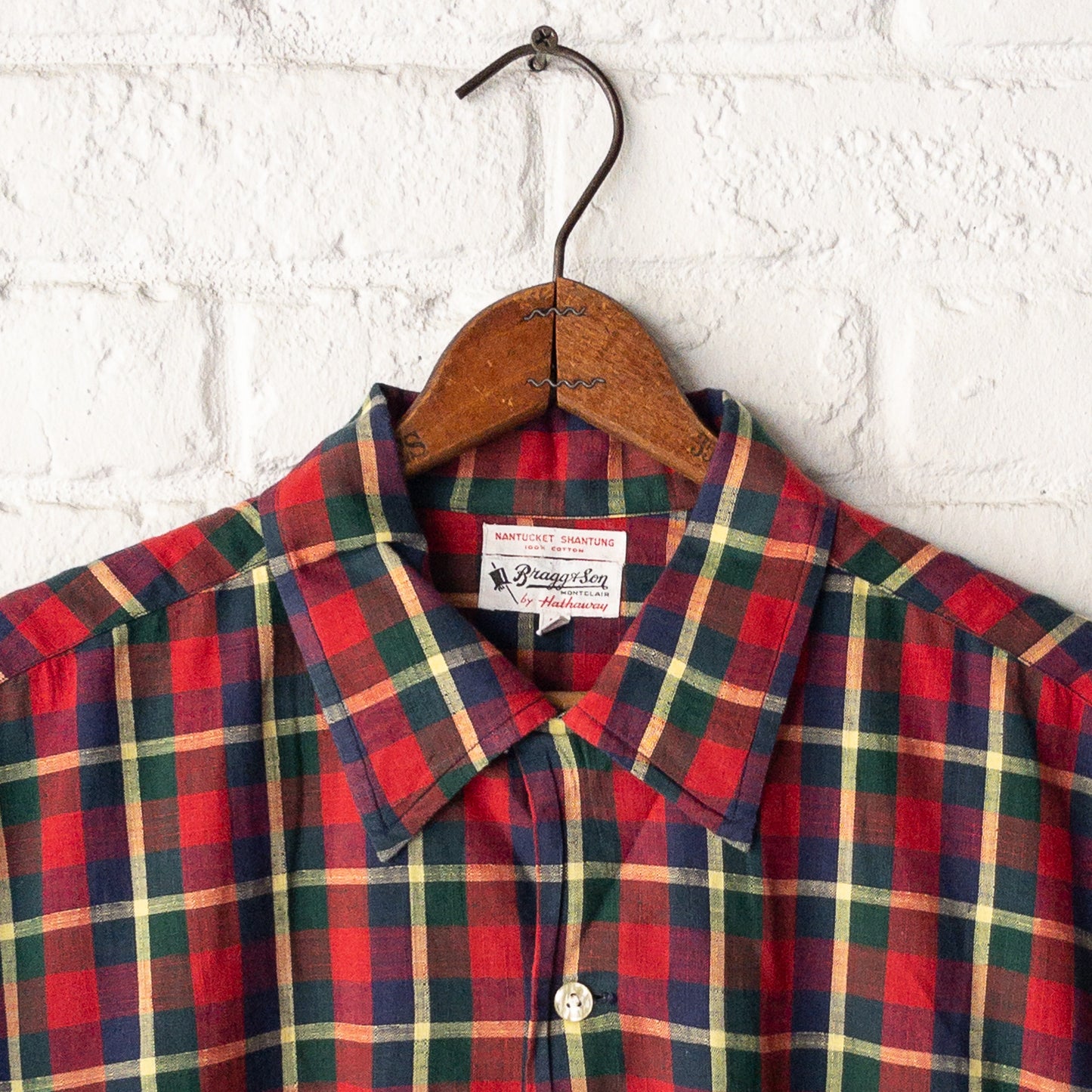 HATHAWAY REGURAR COLOR BOX STYLE CHECK PATEERN 60'S SHORT SLEEVE SHIRTS