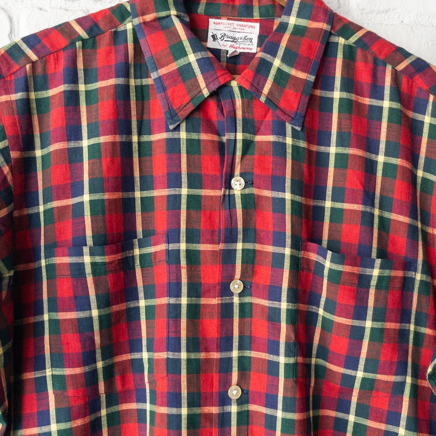 HATHAWAY REGURAR COLOR BOX STYLE CHECK PATEERN 60'S SHORT SLEEVE SHIRTS