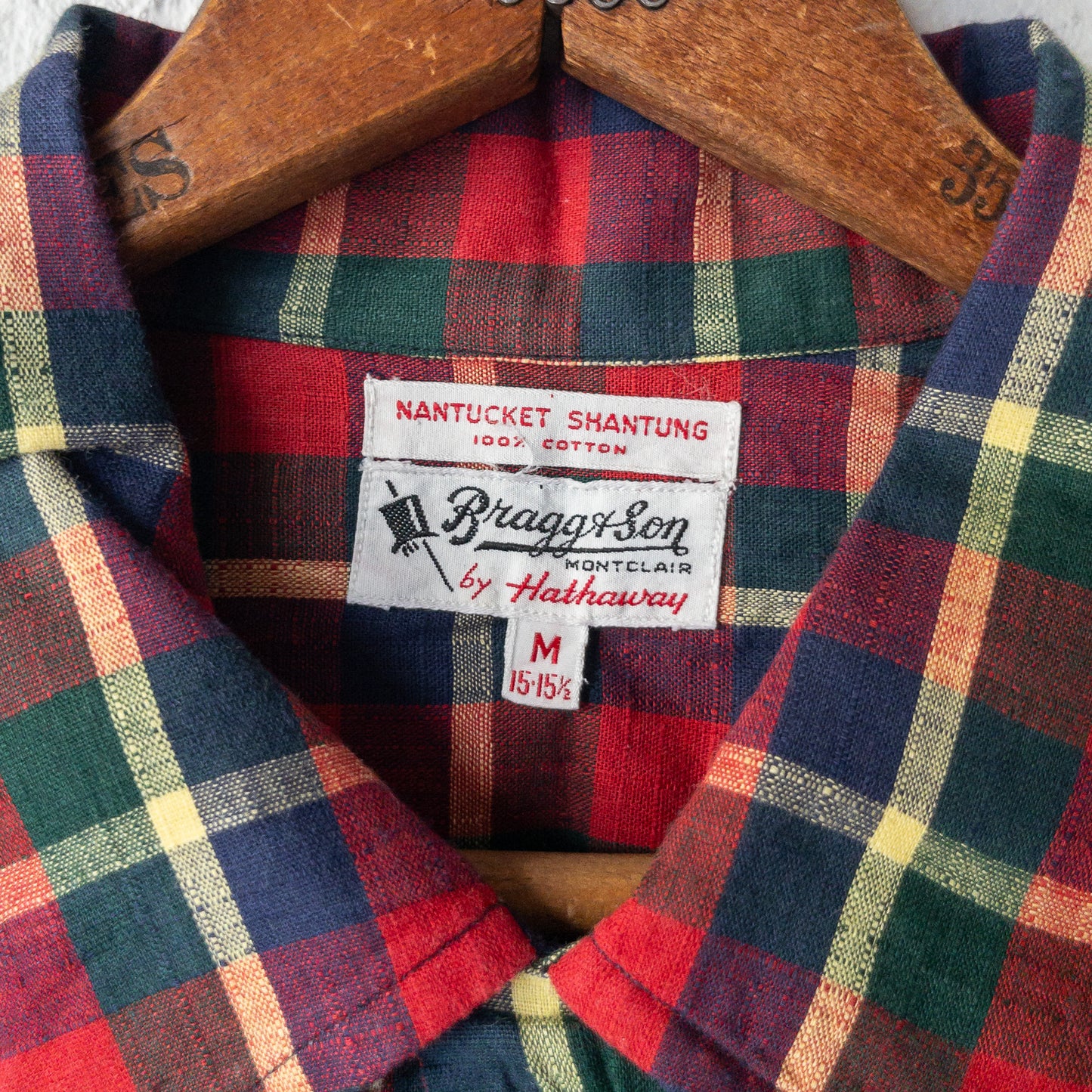 HATHAWAY REGURAR COLOR BOX STYLE CHECK PATEERN 60'S SHORT SLEEVE SHIRTS