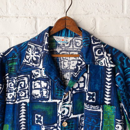 JC PENNEY CALIFORNIA STYLE SHIRTS 70'S BATIK PRINT DEAD STOCK