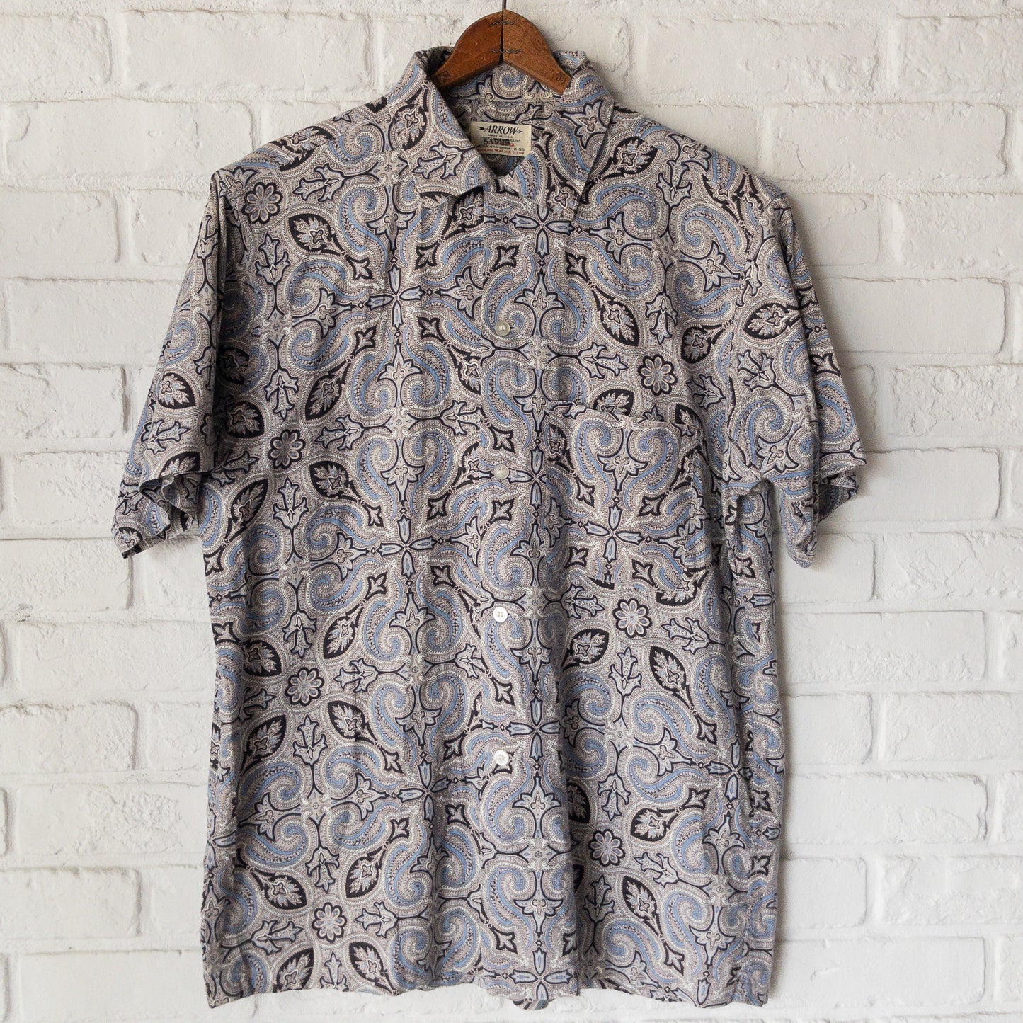 ARROW PAISLEY PRINT BOX SHIRTS 60'S VINTAGE