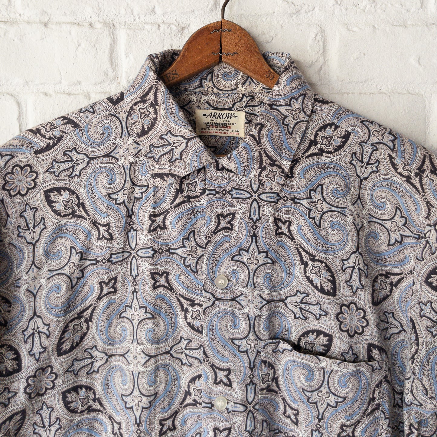 ARROW PAISLEY PRINT BOX SHIRTS 60'S VINTAGE
