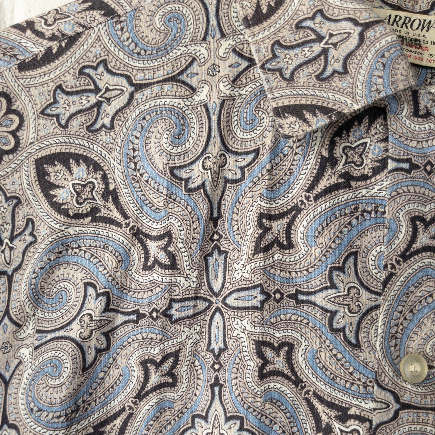 ARROW PAISLEY PRINT BOX SHIRTS 60'S VINTAGE