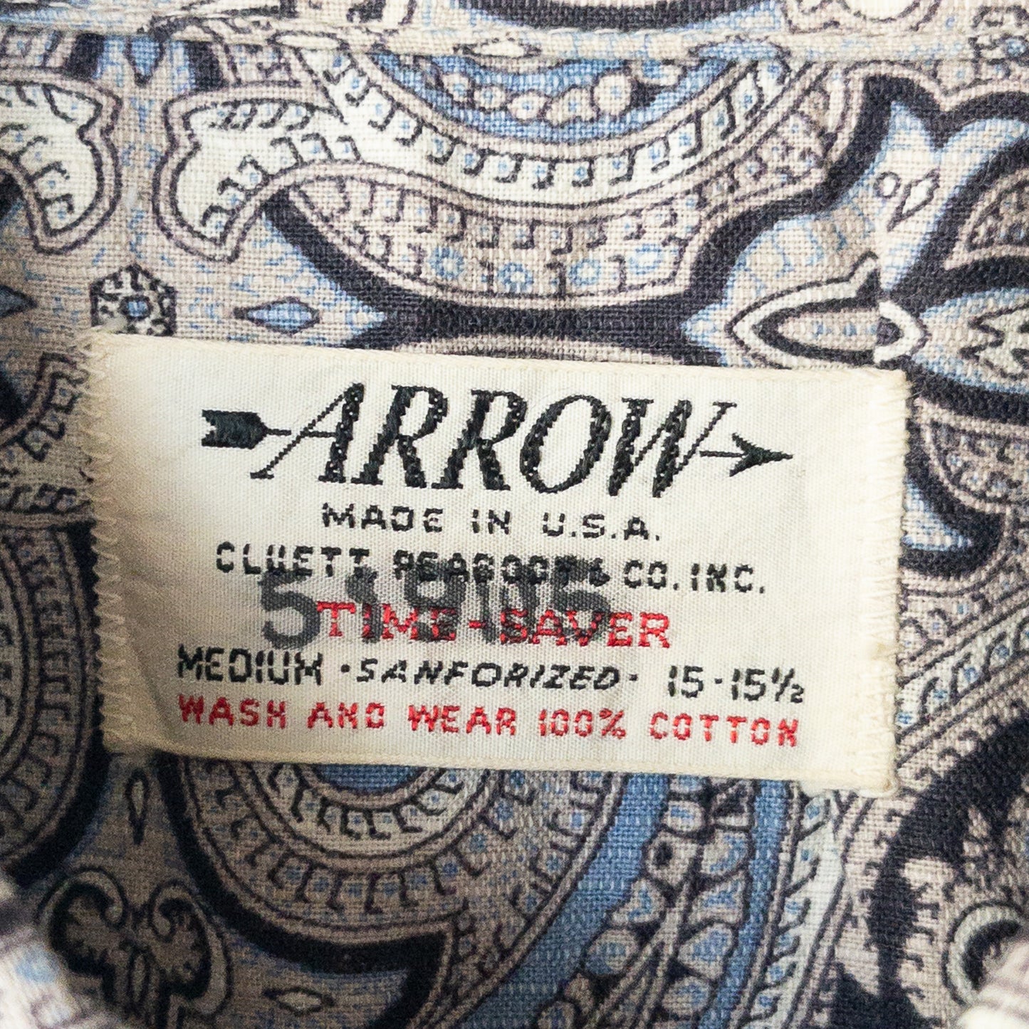 ARROW PAISLEY PRINT BOX SHIRTS 60'S VINTAGE
