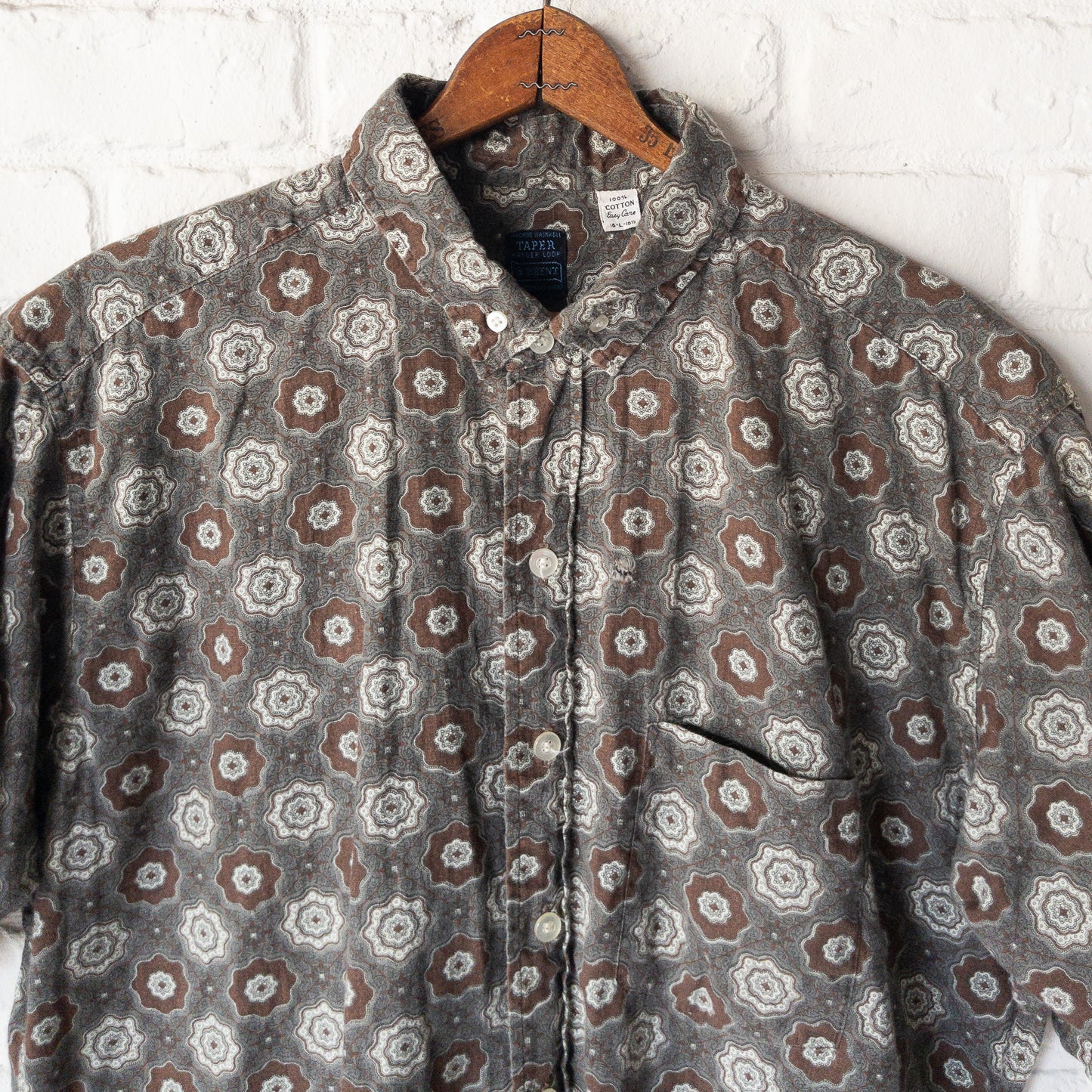 BRENT B.D.FINE PATTERN PRINT SHIRTS 60'S VINTAGE