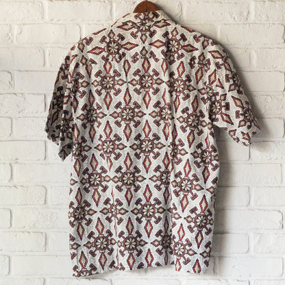 WASH'N WEAR BATIK/FINE PRINT BOX SHIRTS 50'-60'S DEAD STOCK