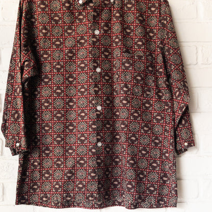 PILGRIM B.D.3/4 QUATER SLEEVE PAISLEY PRINT BOX SHIRTS VINTAGE 60'S