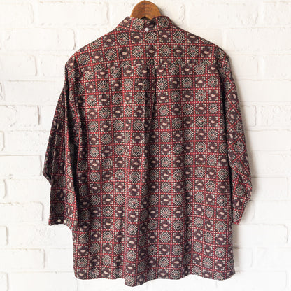 PILGRIM B.D.3/4 QUATER SLEEVE PAISLEY PRINT BOX SHIRTS VINTAGE 60'S