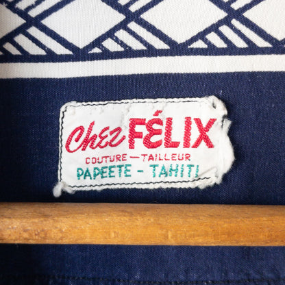FELIX TAHITI POLINESIAN SAMOADYED INK  PRINT SHIRTS VINTAGE 50'S