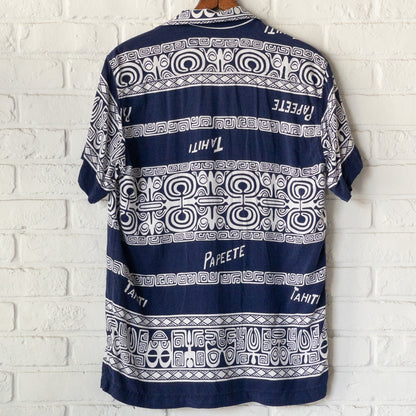 FELIX TAHITI POLINESIAN SAMOADYED INK  PRINT SHIRTS VINTAGE 50'S
