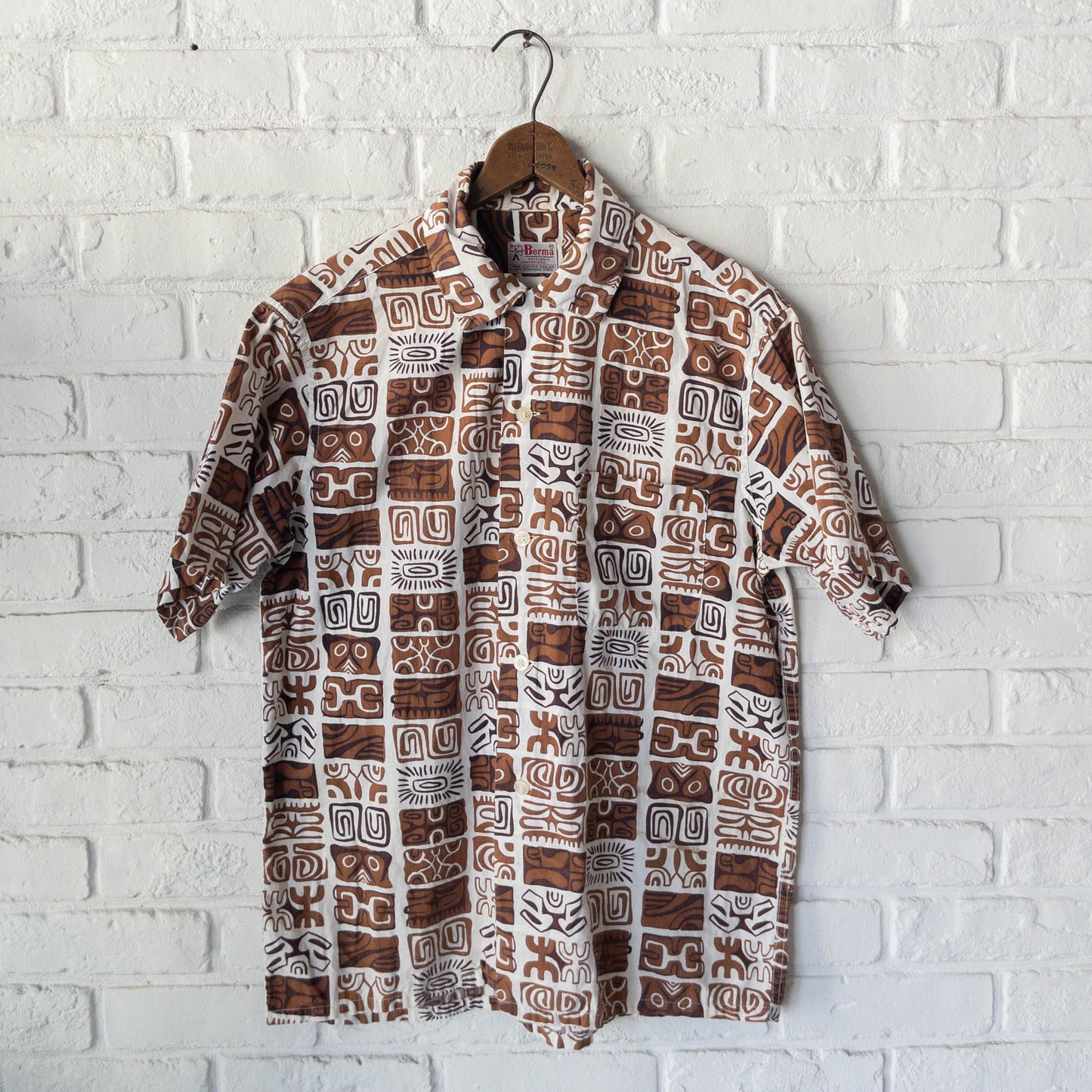 BERMA N ORIGINALS SHORT SLEEVE CHECK SHIRTS 50'S VINTAGE