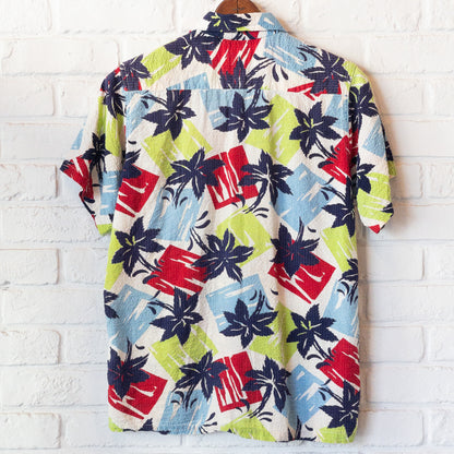 SEAWANEE FLORIDA FLOWER PRINT SEERSUCKER SHIRT VINTAGE 40'S