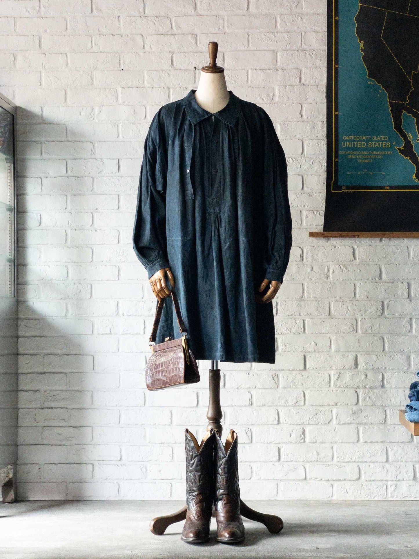 FRENCH SHEPERD'S LINEN SMOCK 1900'S VINTAGE Var.1