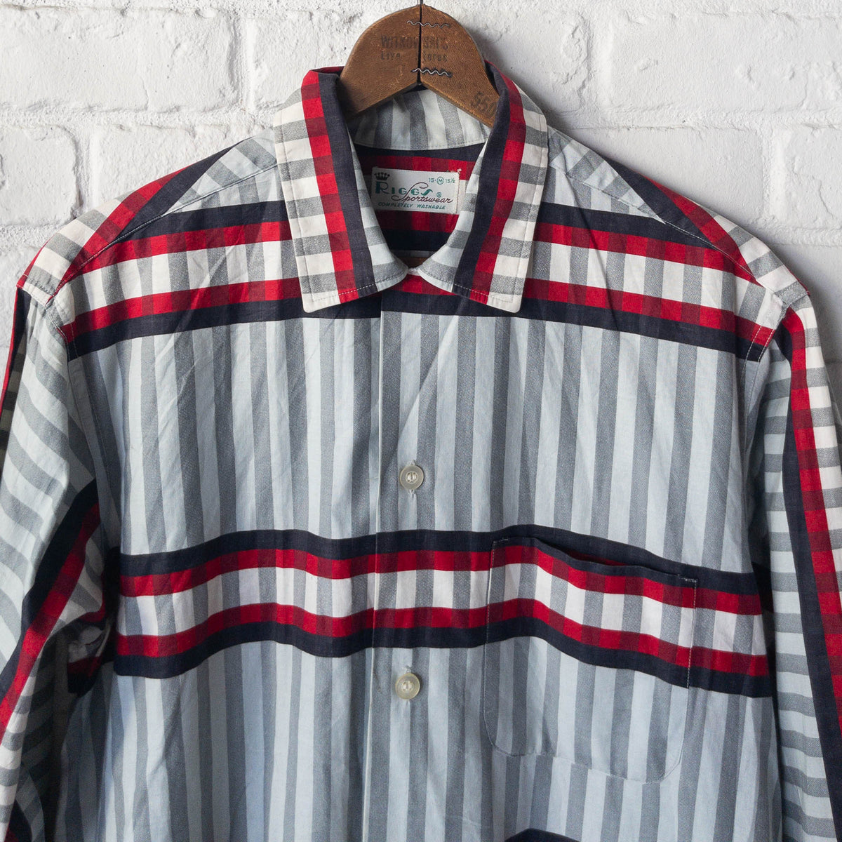RIGGS STRIPE CHECK SHIRTS 50'S VINTAGE