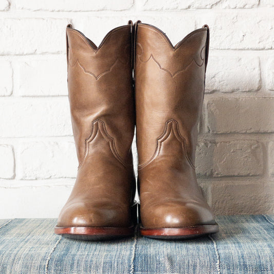 BLACK JACK BASIC ROPER BOOTS RANCH HAND TAUPE