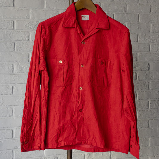 SEARS CARDINAL RED CORDUROY SHIRTS 60'S VINTAGE