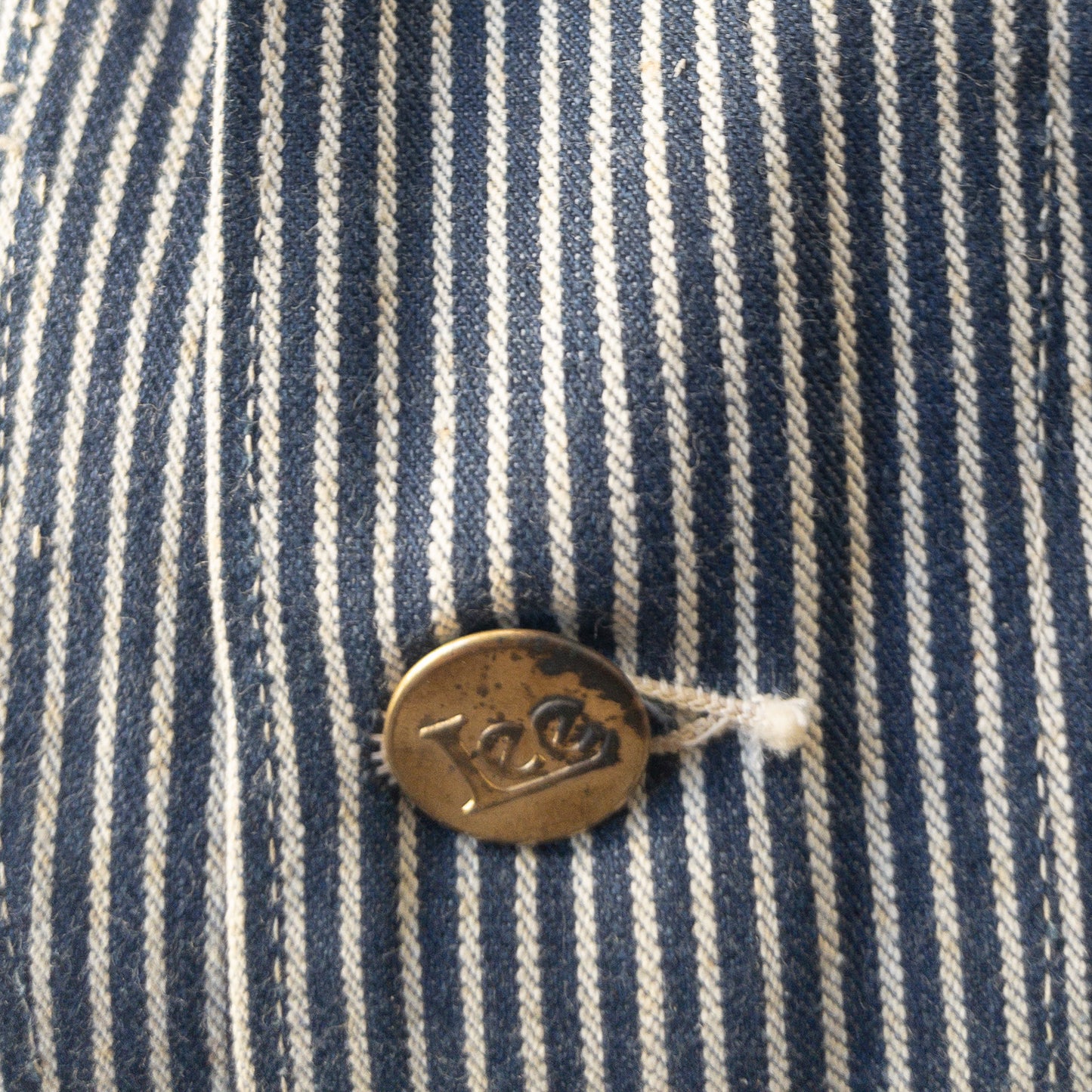 DEAD STOCK 1940's Lee 98-J HICKORY-STRIPED COVERALL with EMBROIDERY
