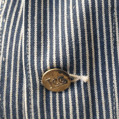 DEAD STOCK 1940's Lee 98-J HICKORY-STRIPED COVERALL with EMBROIDERY