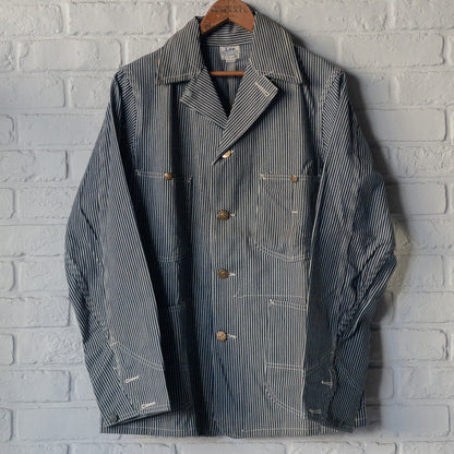 DEAD STOCK 1940's Lee 98-J HICKORY-STRIPED COVERALL with EMBROIDERY