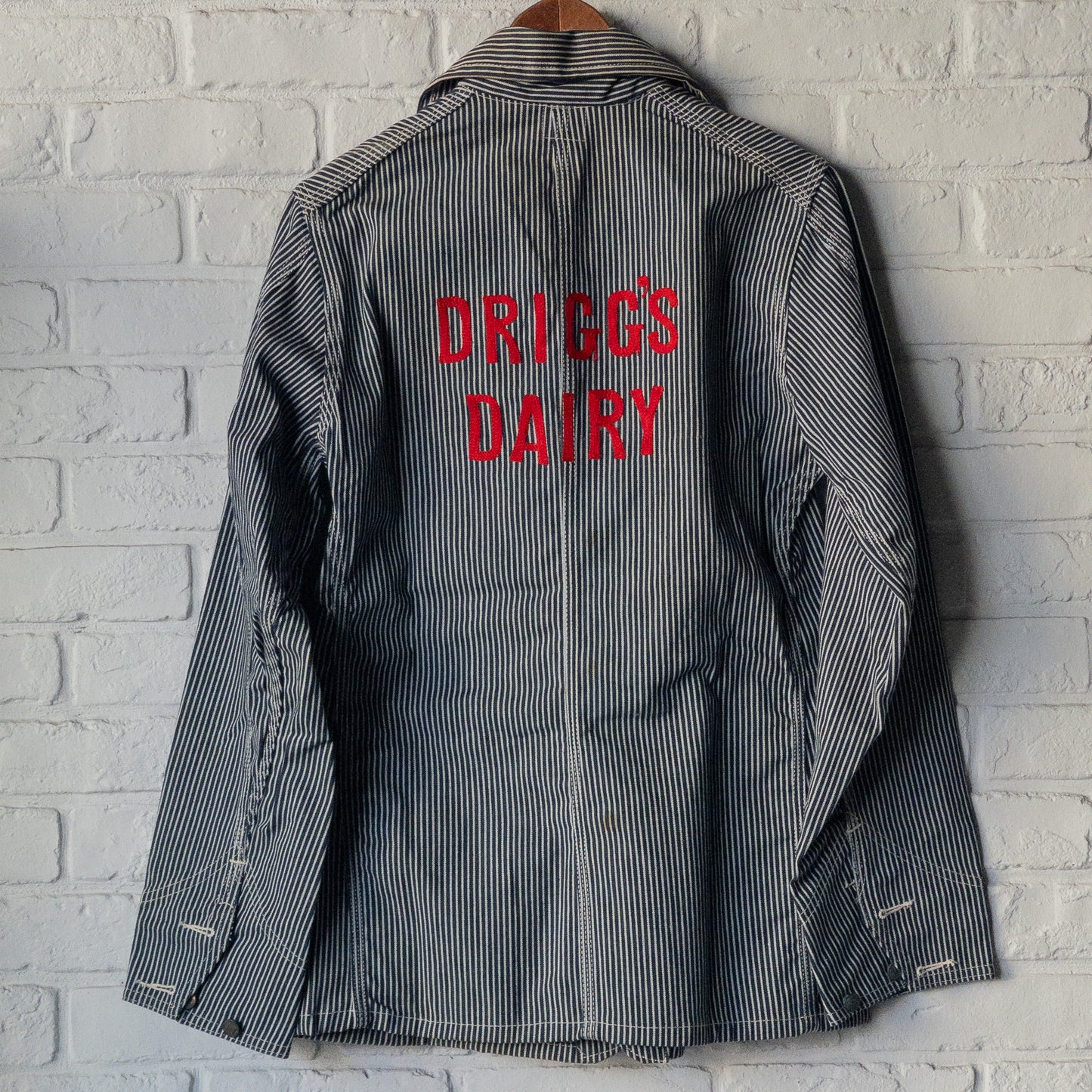 DEAD STOCK 1940's Lee 98-J HICKORY-STRIPED COVERALL with EMBROIDERY