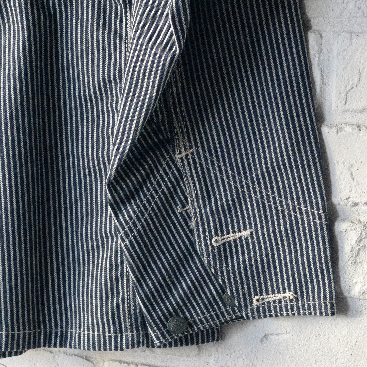 DEAD STOCK 1940's Lee 98-J HICKORY-STRIPED COVERALL with EMBROIDERY