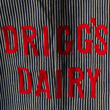 DEAD STOCK 1940's Lee 98-J HICKORY-STRIPED COVERALL with EMBROIDERY