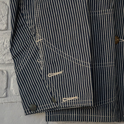DEAD STOCK 1940's Lee 98-J HICKORY-STRIPED COVERALL with EMBROIDERY